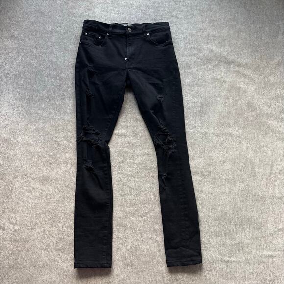 Authentic $1,090 Amiri Men’s Black MX1 Skinny Distressed Jeans - Picture 2 of 10